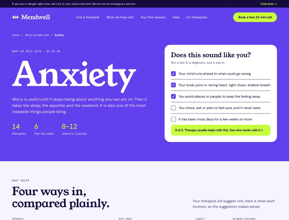 Anxiety topic page